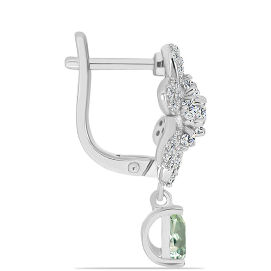 HopeaKorvakorut Vihreällä Ametistilla ja Valkoisella Topaasilla