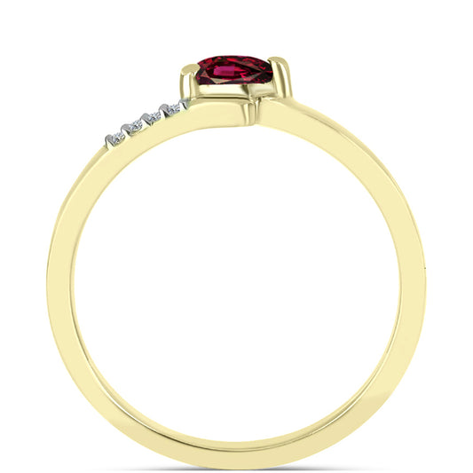 Kullattu hopeaSormus Rodoliitti Granaatilla ja Valkoisella Topaasilla