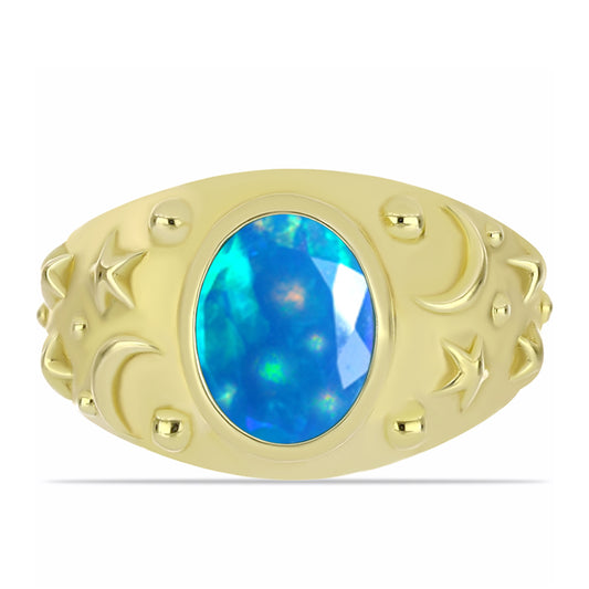 Kullattu hopeaSormus Etiopialaisella Paratiisiopaalilla