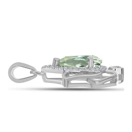 HopeaRiipus Vihreällä Ametistilla ja Valkoisella Topaasilla