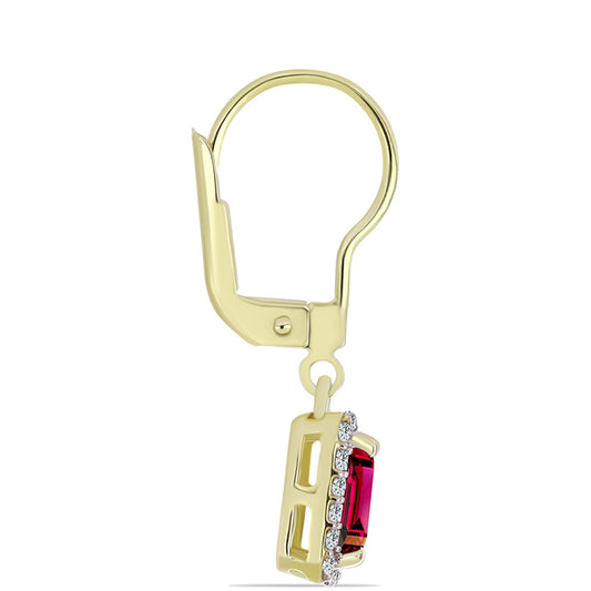 Kullatut hopeat Korvakorut Rodoliitti Granaatilla ja Valkoisella Topaasilla