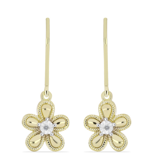 Kullatut hopeat Korvakorut Valkoisella Timantilla