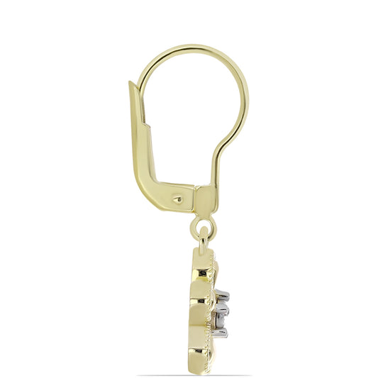 Kullatut hopeat Korvakorut Valkoisella Timantilla