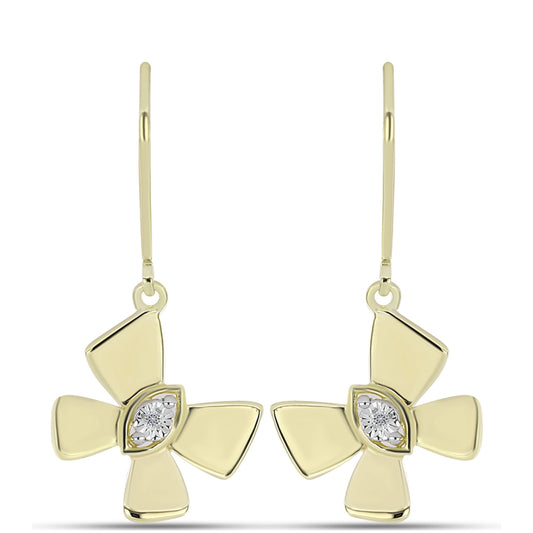 Kullatut hopeat Korvakorut Valkoisella Timantilla