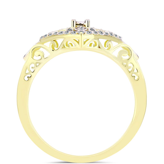 Kullattu hopeaSormus Valkoisella Timantilla ja Valkoisella Topaasilla