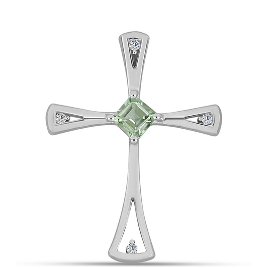 HopeaRiipus Vihreällä Ametistilla ja Valkoisella Topaasilla