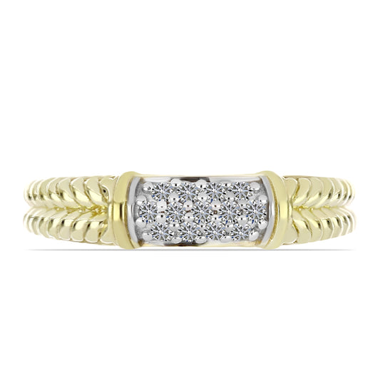 Kullattu hopeaSormus Valkoisella Timantilla