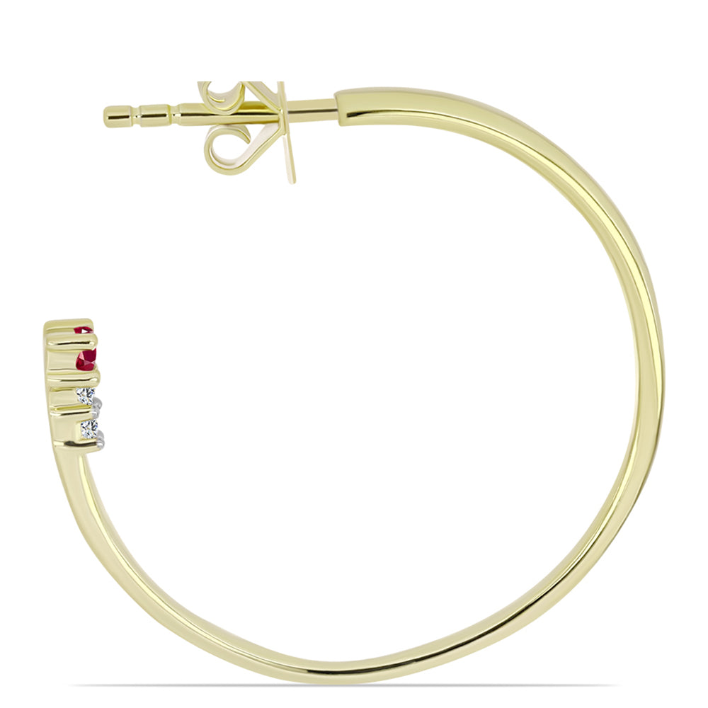 Kullatut hopeat Korvakorut Malagassin Rubiinilla ja Valkoisella Topaasilla