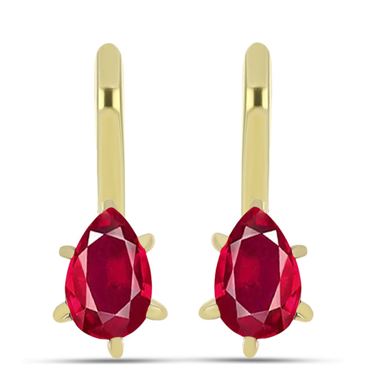 Kullatut hopeat Korvakorut Malagassin Rubiinilla