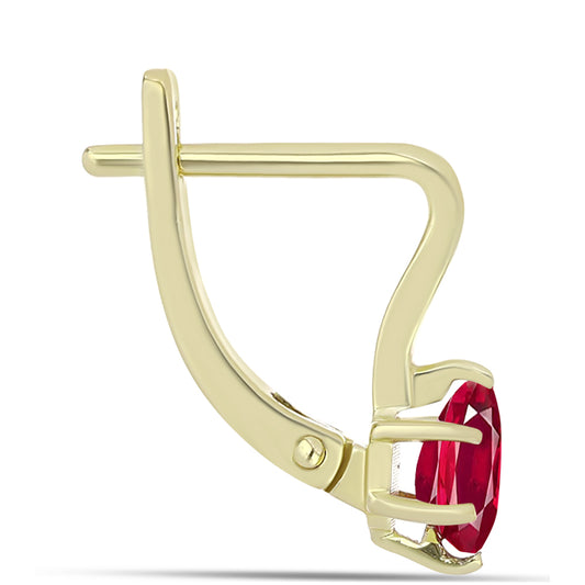 Kullatut hopeat Korvakorut Malagassin Rubiinilla