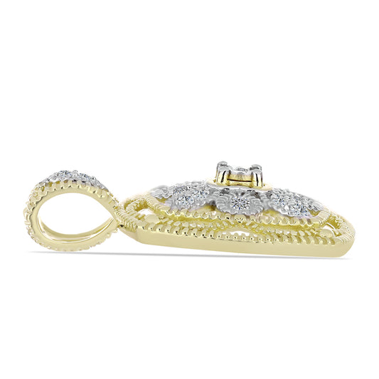 Kullattu hopeaRiipus Valkoisella Timantilla ja Valkoisella Topaasilla