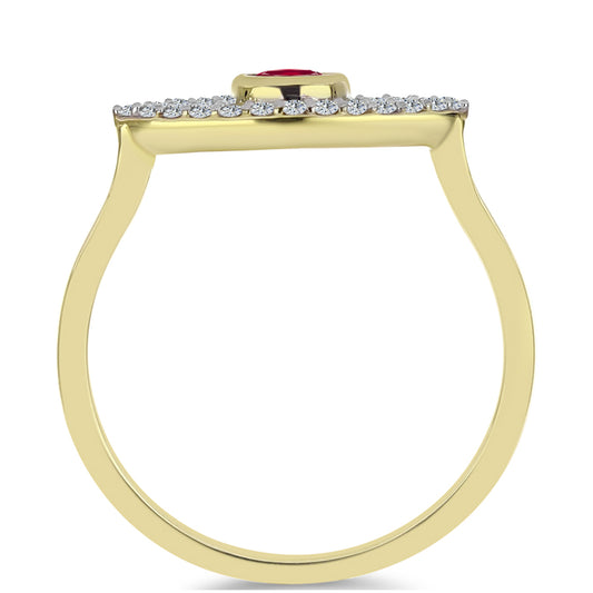 Kullattu hopeaSormus Malagassin Rubiinilla ja Valkoisella Topaasilla