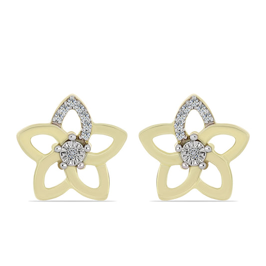 Kullatut hopeat Korvakorut Valkoisella Timantilla ja Valkoisella Topaasilla