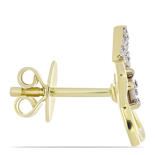 Kullatut hopeat Korvakorut Valkoisella Timantilla ja Valkoisella Topaasilla