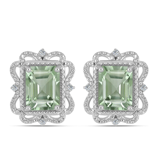 HopeaKorvakorut Vihreällä Ametistilla ja Valkoisella Topaasilla