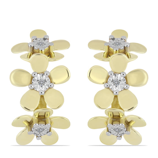 Kullatut hopeat Korvakorut Valkoisella Timantilla