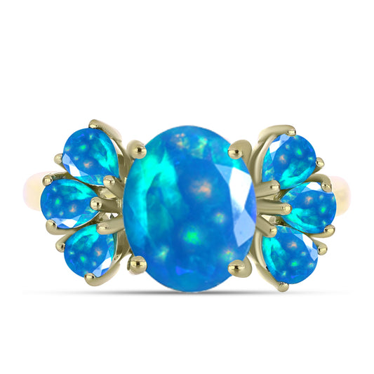 Kullattu hopeaSormus Etiopialaisella Paratiisiopaalilla