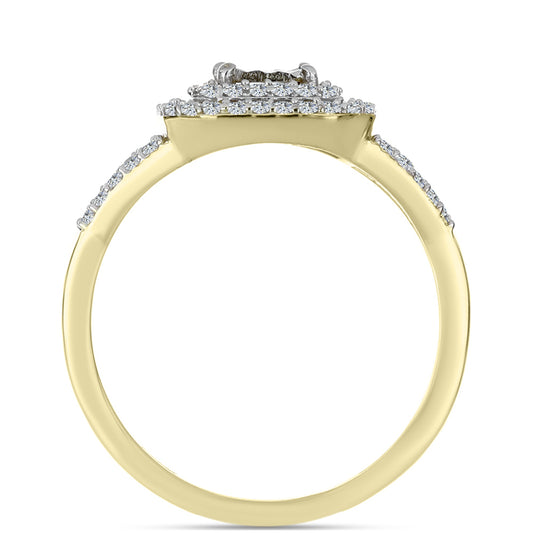 Kullattu hopeaSormus Valkoisella Timantilla ja Valkoisella Topaasilla