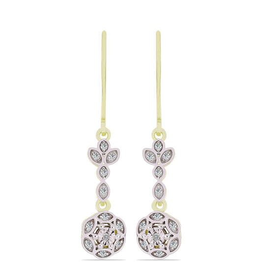 Kullatut hopeat Korvakorut Valkoisella Timantilla ja Valkoisella Topaasilla