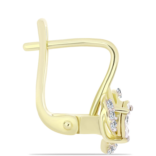 Kullatut hopeat Korvakorut Valkoisella Timantilla ja Valkoisella Topaasilla