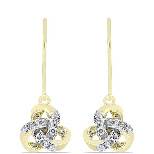 Kullatut hopeat Korvakorut Valkoisella Timantilla