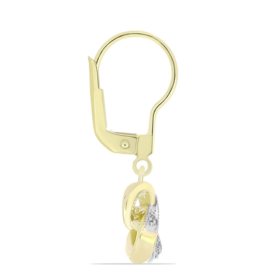 Kullatut hopeat Korvakorut Valkoisella Timantilla