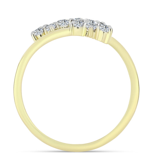 Kullattu hopeaSormus Valkoisella Timantilla ja Valkoisella Topaasilla