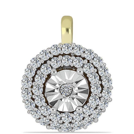 Kullattu hopeaRiipus Valkoisella Timantilla ja Valkoisella Topaasilla