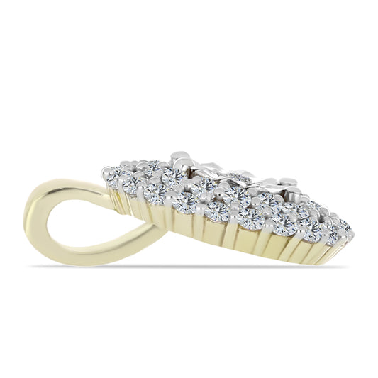 Kullattu hopeaRiipus Valkoisella Timantilla ja Valkoisella Topaasilla