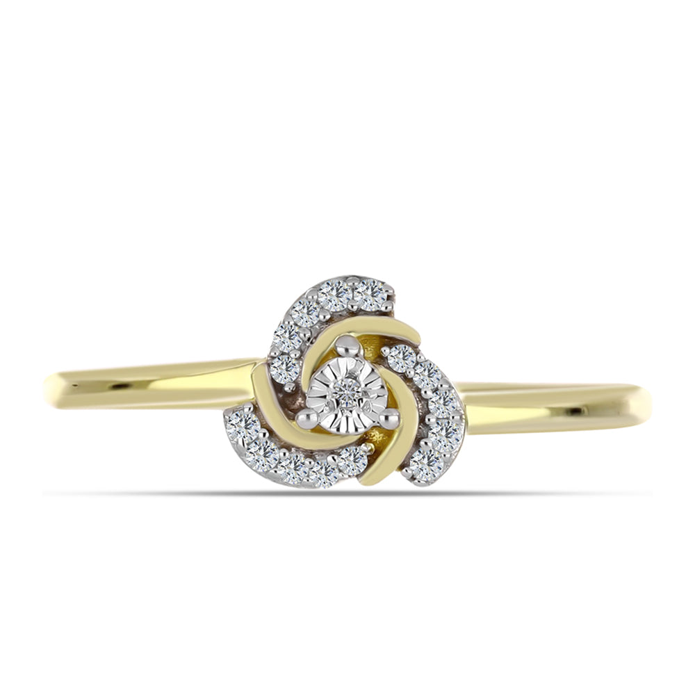 Kullattu hopeaSormus Valkoisella Timantilla ja Valkoisella Topaasilla 1 