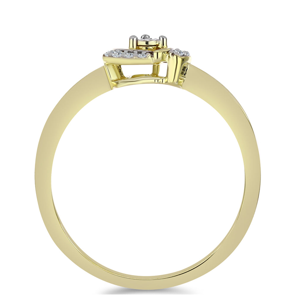 Kullattu hopeaSormus Valkoisella Timantilla ja Valkoisella Topaasilla 2 