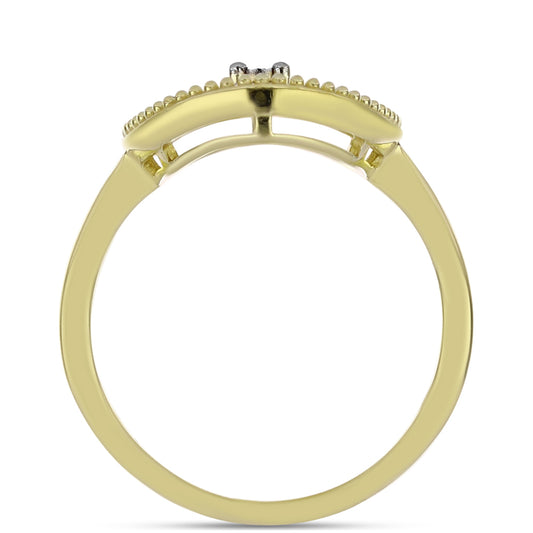 Kullattu hopeaSormus Valkoisella Timantilla ja Valkoisella Topaasilla