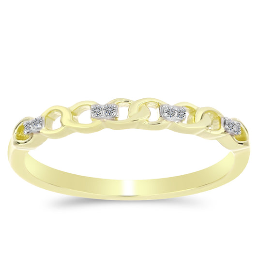 Kullattu hopeaSormus Valkoisella Timantilla