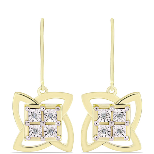 Kullatut hopeat Korvakorut Valkoisella Timantilla