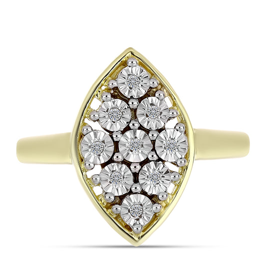 Kullattu hopeaSormus Valkoisella Timantilla