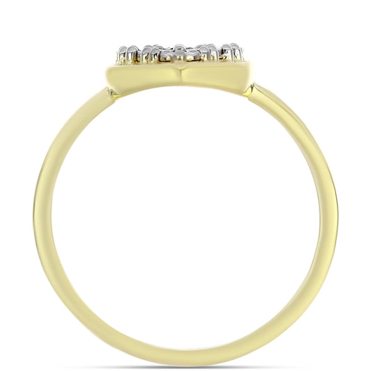 Kullattu hopeaSormus Valkoisella Timantilla