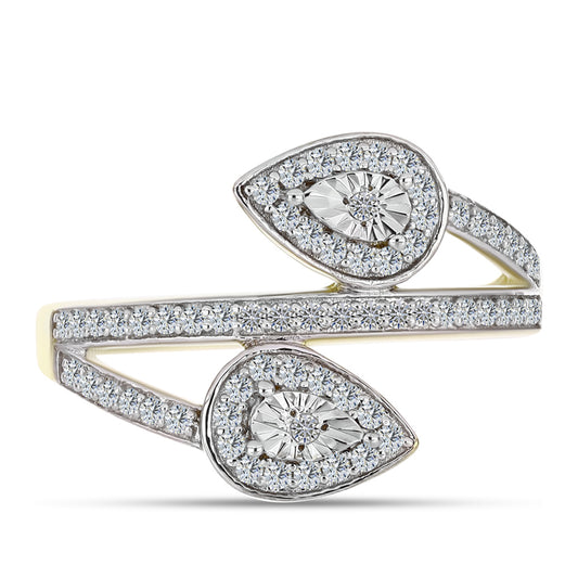 Kullattu hopeaSormus Valkoisella Timantilla ja Valkoisella Topaasilla