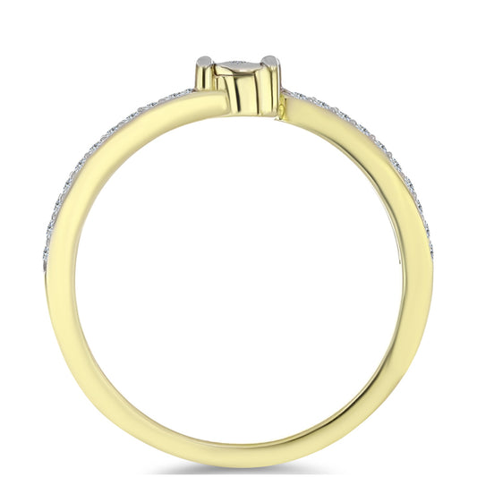 Kullattu hopeaSormus Valkoisella Timantilla ja Valkoisella Topaasilla