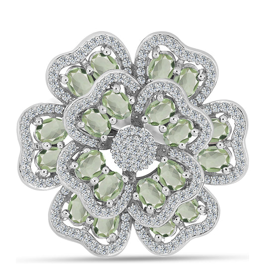 HopeaSormus Vihreällä Ametistilla ja Valkoisella Topaasilla