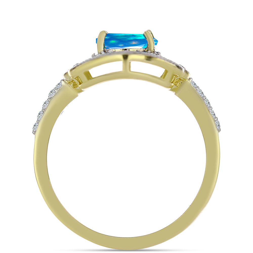 Kullattu hopeaSormus Etiopialaisella Paratiisiopaalilla ja Valkoisella Topaasilla