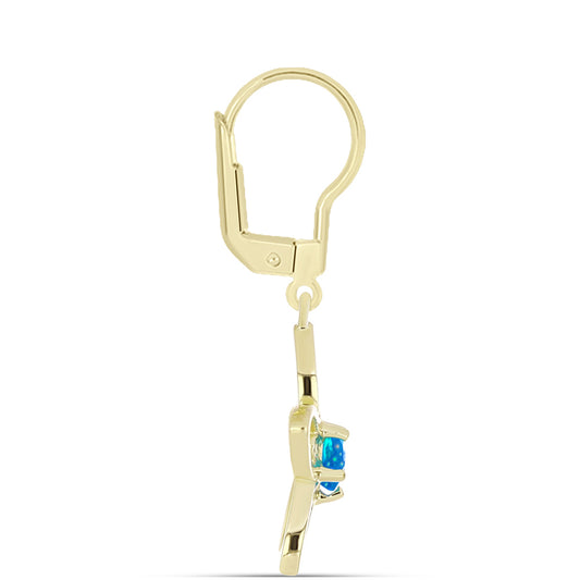 Kullatut hopeat Korvakorut Etiopialaisella Paratiisiopaalilla