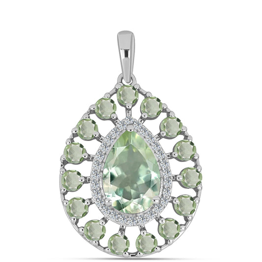 HopeaRiipus Vihreällä Ametistilla ja Valkoisella Topaasilla