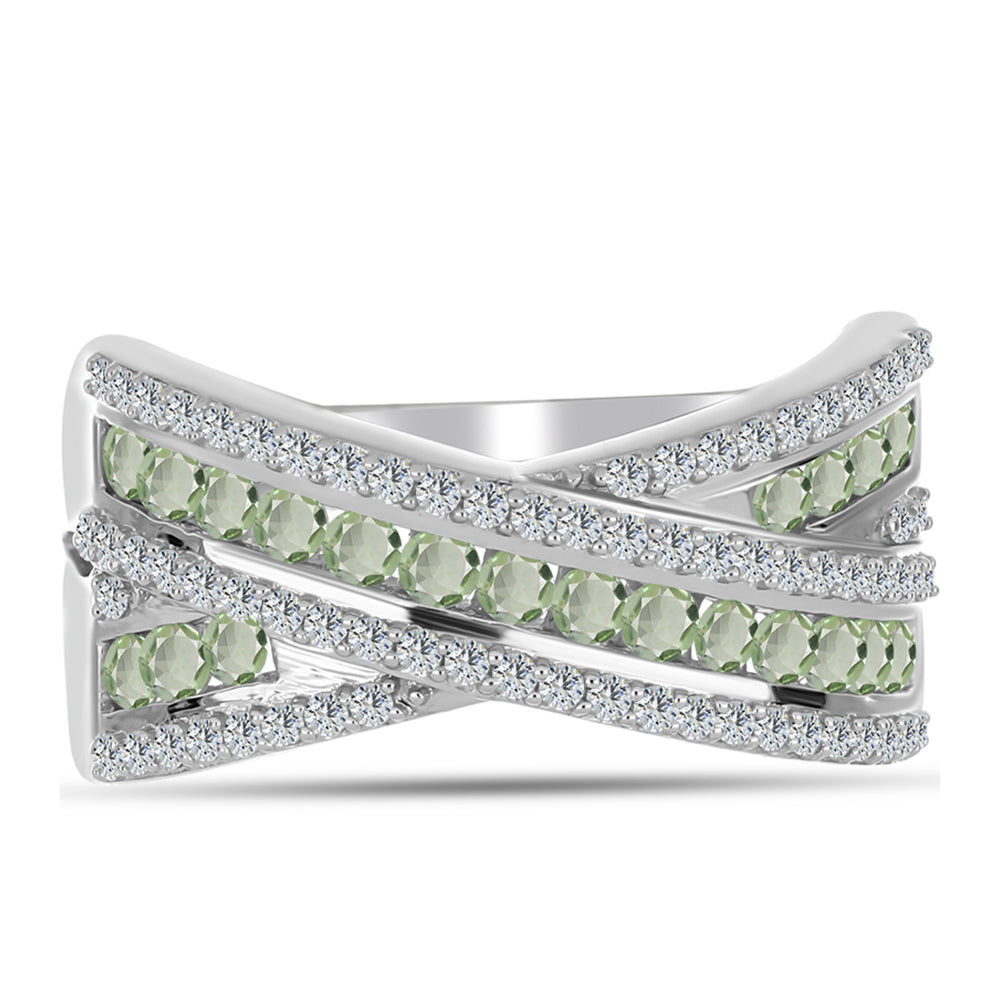 HopeaSormus Vihreällä Ametistilla ja Valkoisella Topaasilla 1 