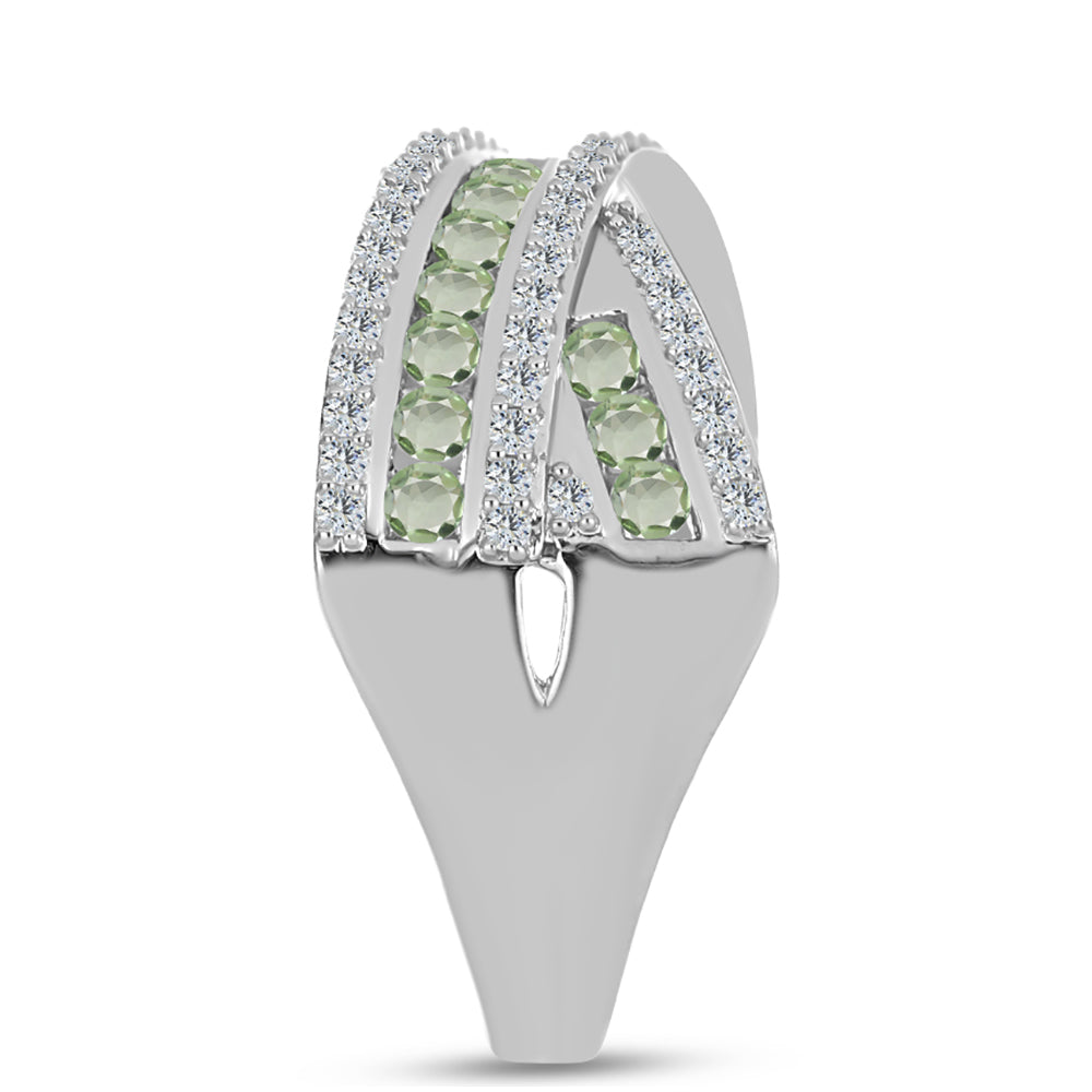 HopeaSormus Vihreällä Ametistilla ja Valkoisella Topaasilla 4 