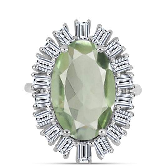 HopeaSormus Vihreällä Ametistilla ja Valkoisella Topaasilla