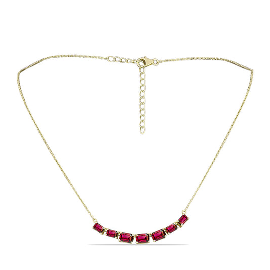 Kullattu hopeaKaulakoru Rodoliitti Granaatilla