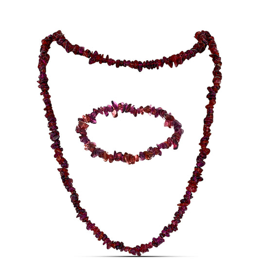 Setti Rodoliitti Granaatilla ( Kaulakoru+Rannekoru )