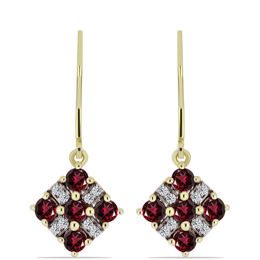 Kullatut hopeat Korvakorut Rodoliitti Granaatilla ja Valkoisella Topaasilla