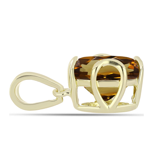 Kullattu hopeaRiipus Konjakin Värisellä Kvartsilla