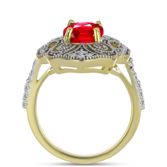 Kullattu hopeaSormus Punaisella Akaatilla ja Valkoisella Topaasilla